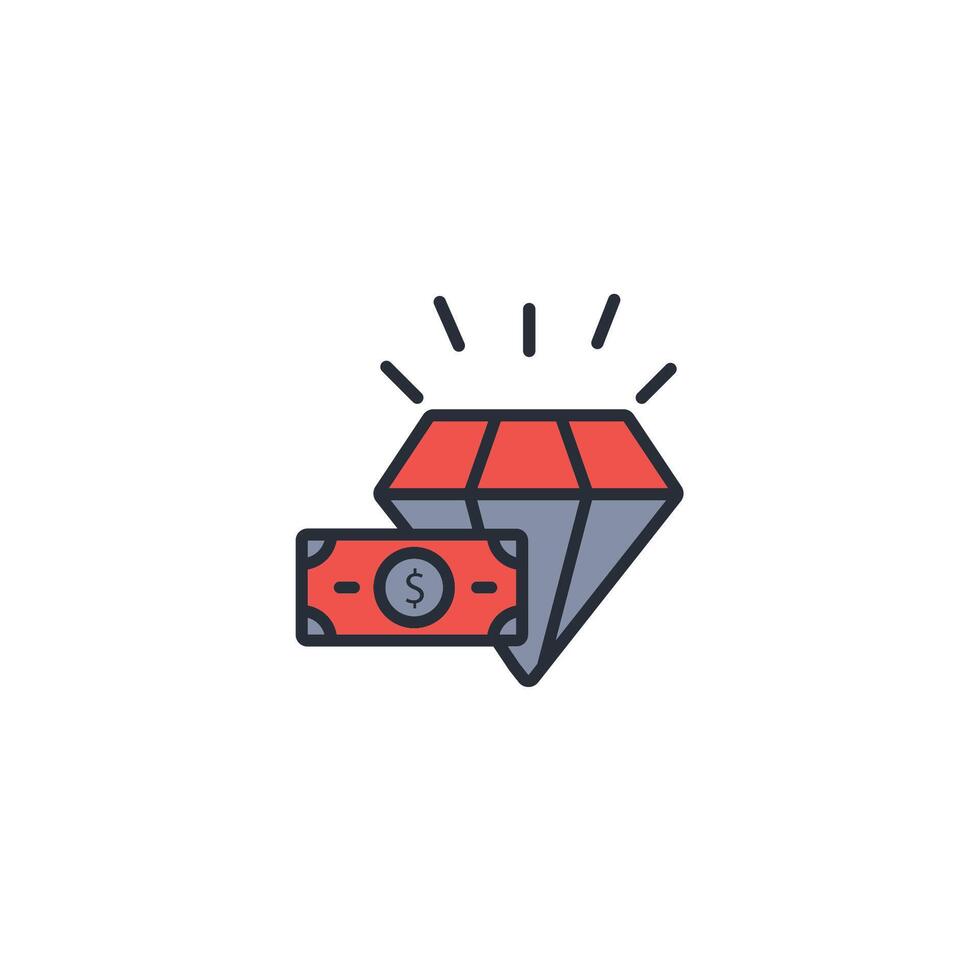 Value icon. .Editable stroke.linear style sign for use web design,logo.Symbol illustration. vector