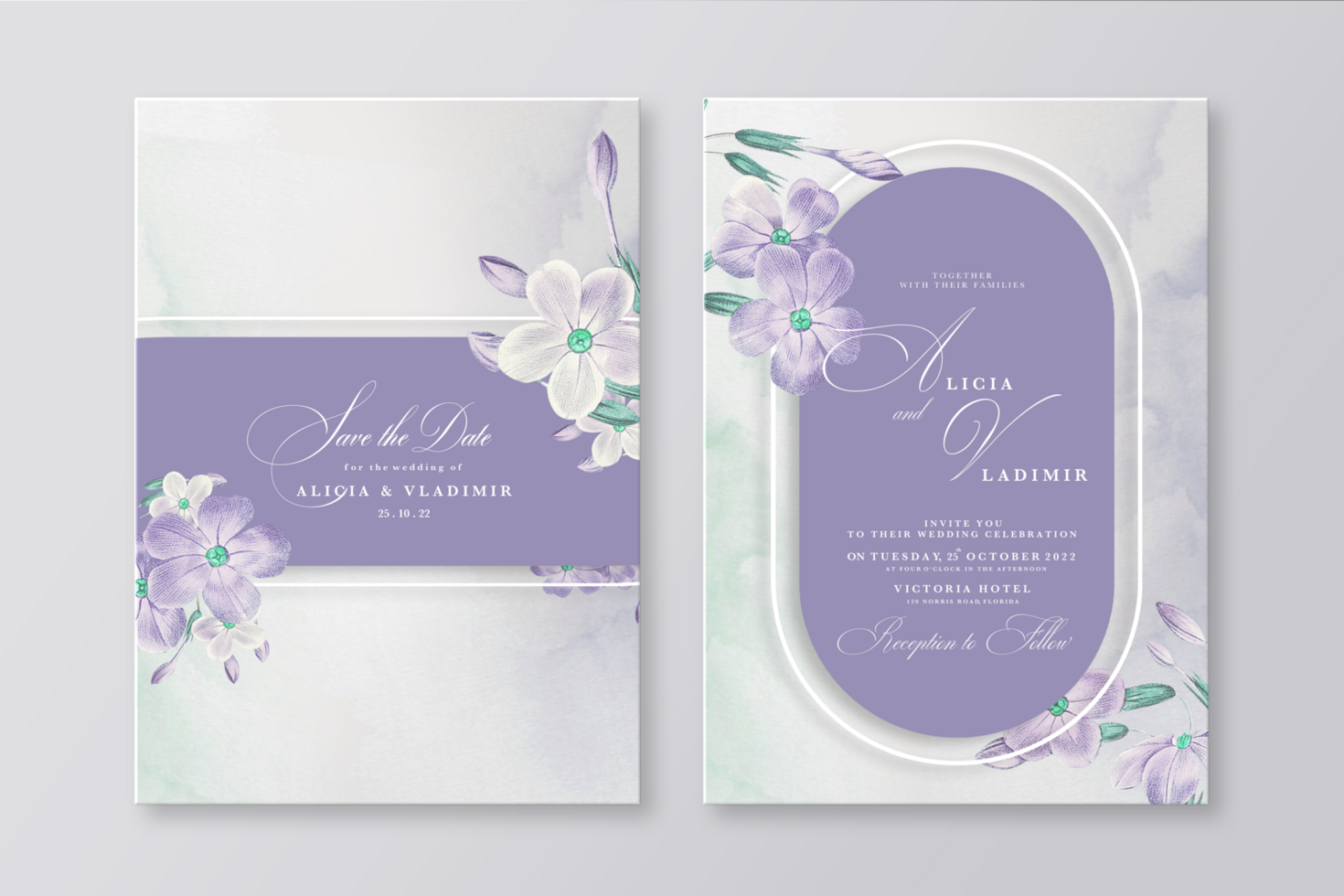 Geometric Wedding Invitation Template psd