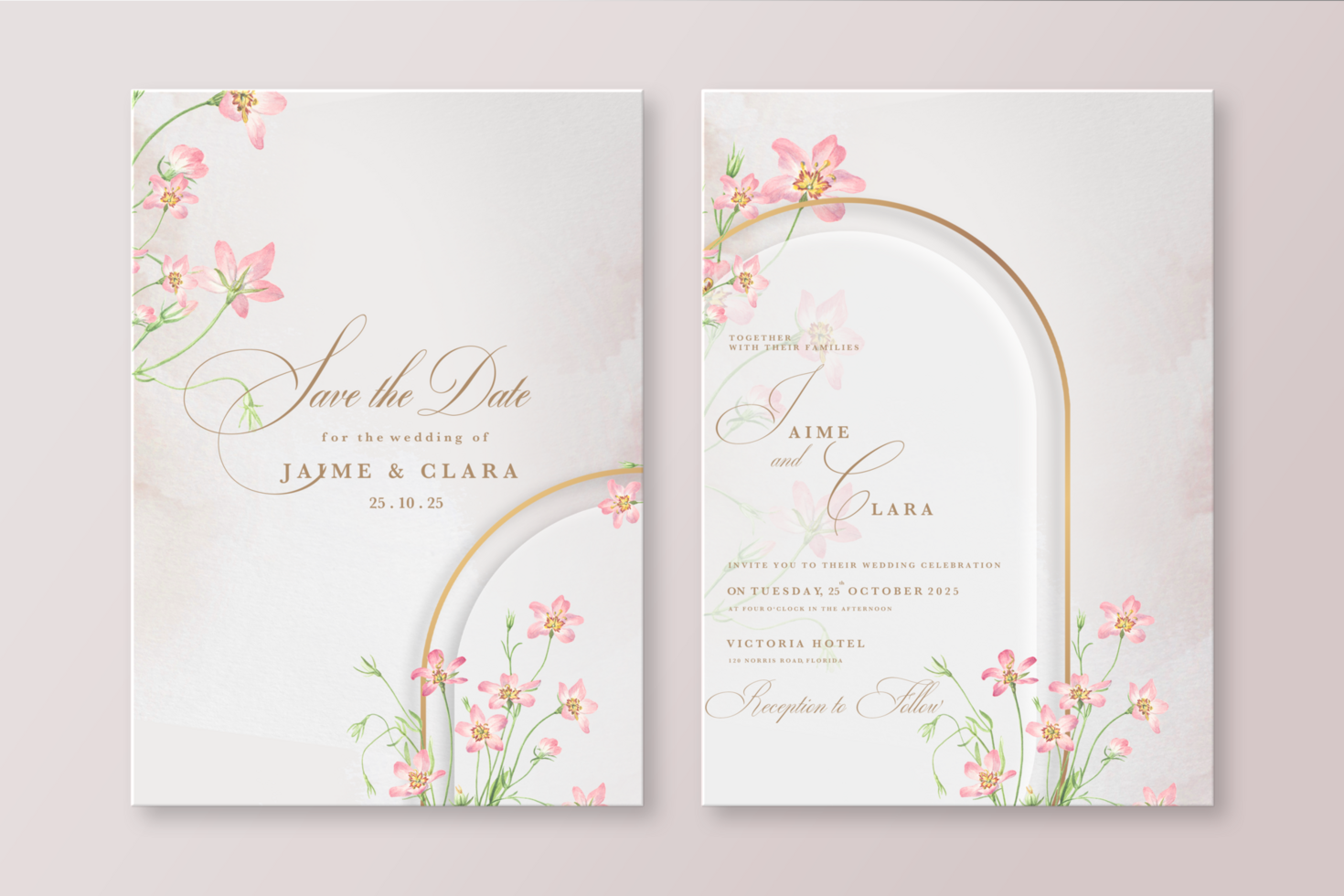 Geometric Wedding Invitation Template psd