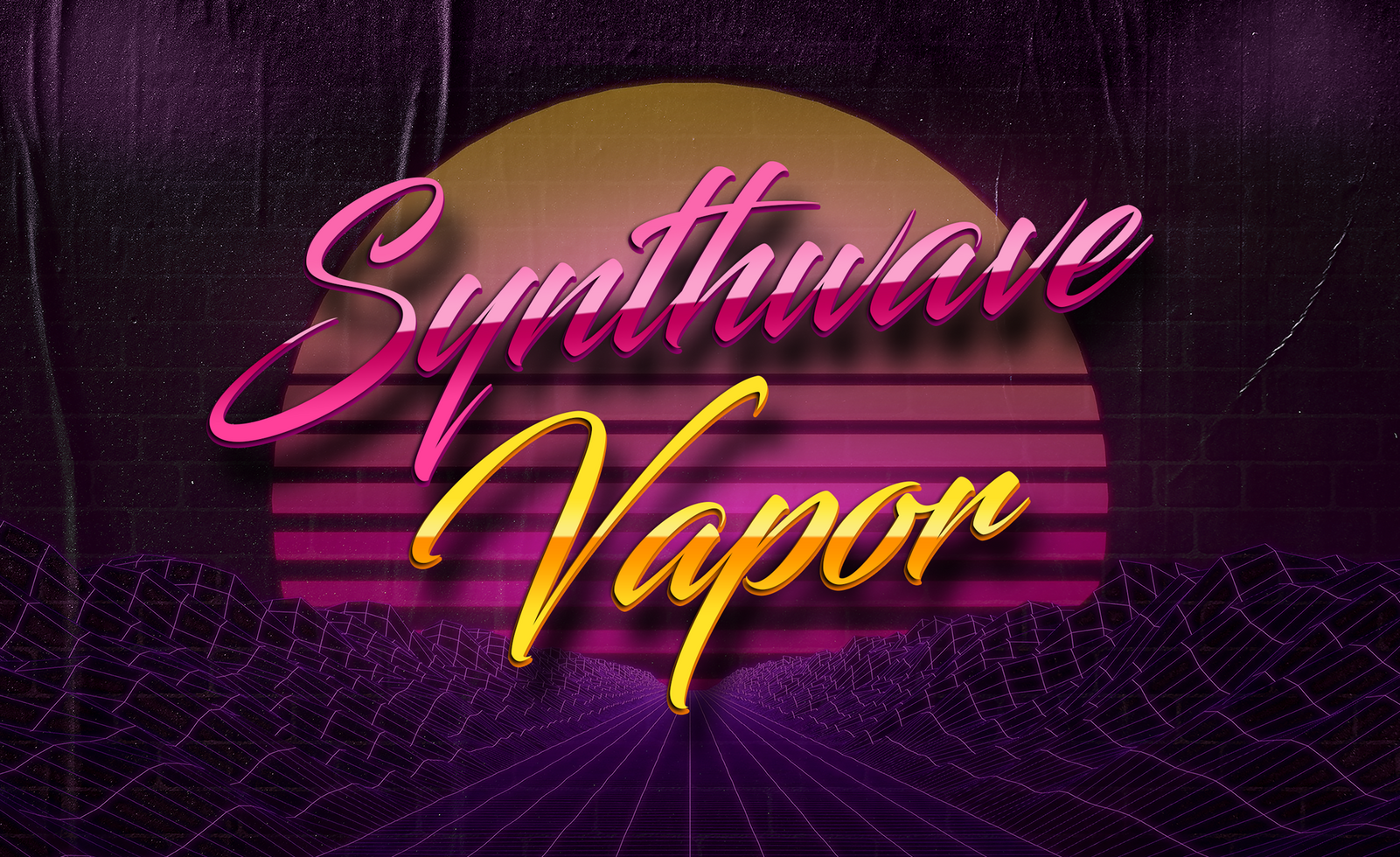 Synthwave Text Effect psd