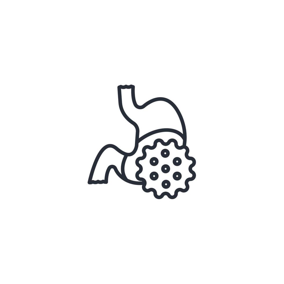 Stomach cancer icon. .Editable stroke.linear style sign for use web design,logo.Symbol illustration. vector