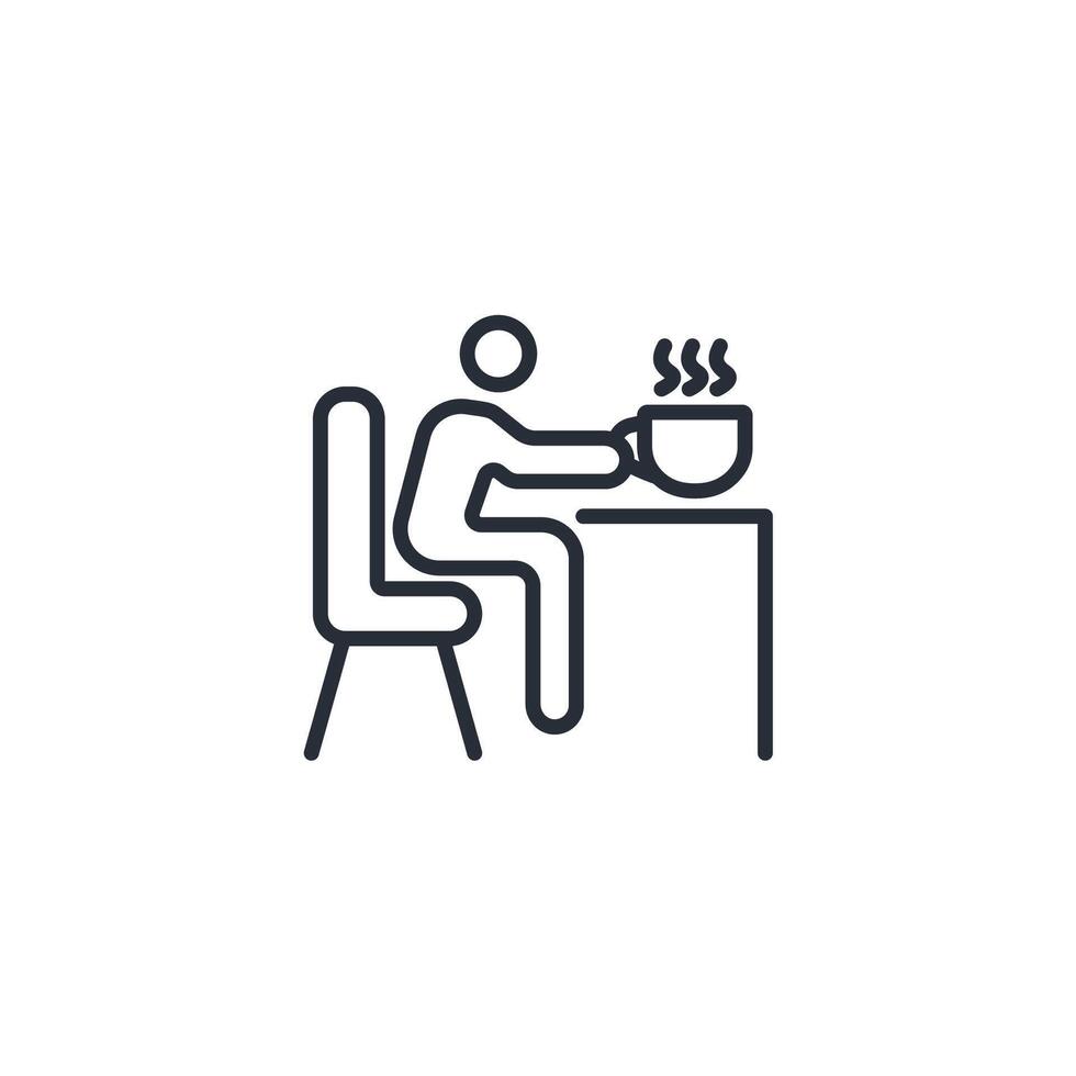 coffee break icon. .Editable stroke.linear style sign for use web design,logo.Symbol illustration. vector