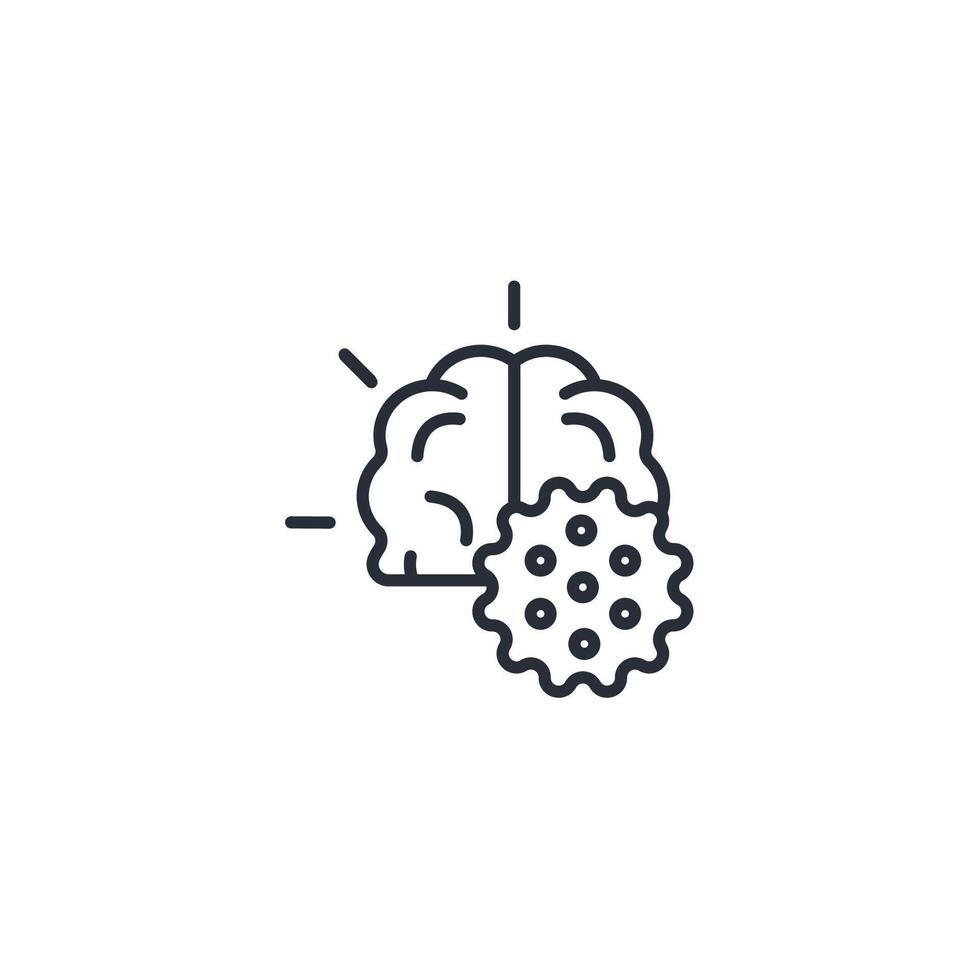 brain cancer icon. .Editable stroke.linear style sign for use web design,logo.Symbol illustration. vector
