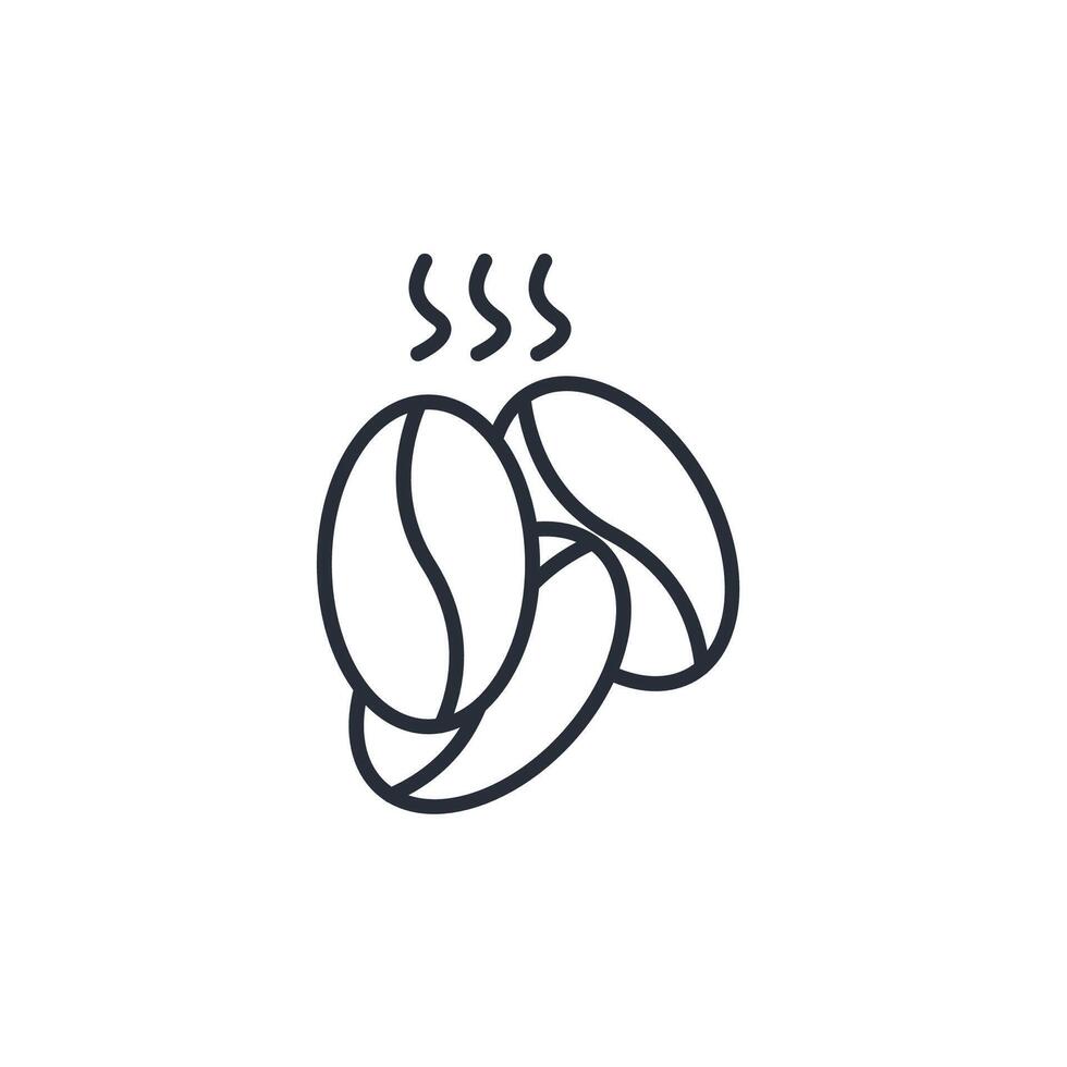 coffee beans icon. .Editable stroke.linear style sign for use web design,logo.Symbol illustration. vector