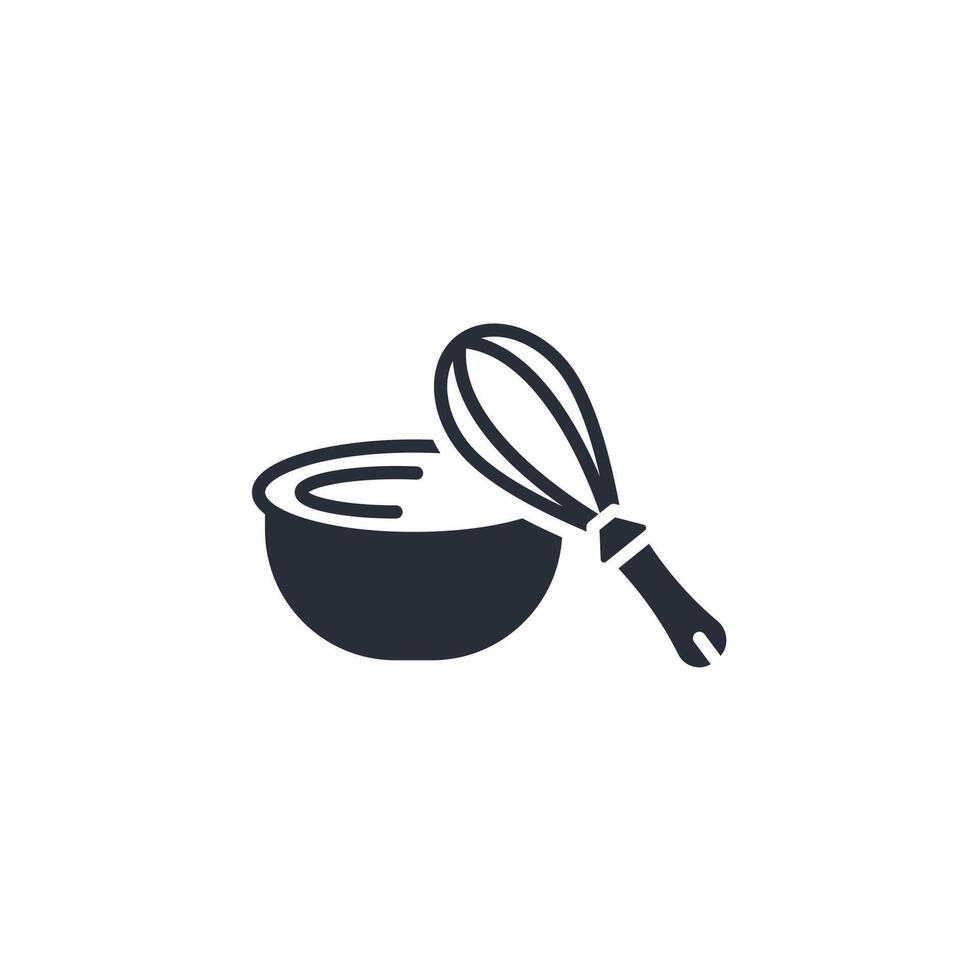 mixing bowl icon. .Editable stroke.linear style sign for use web design,logo.Symbol illustration. vector