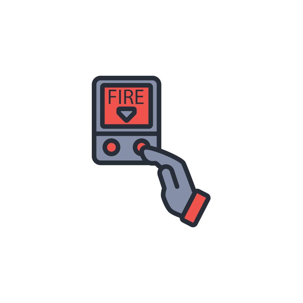 Fire button icon. .Editable stroke.linear style sign for use web design,logo.Symbol illustration. vector