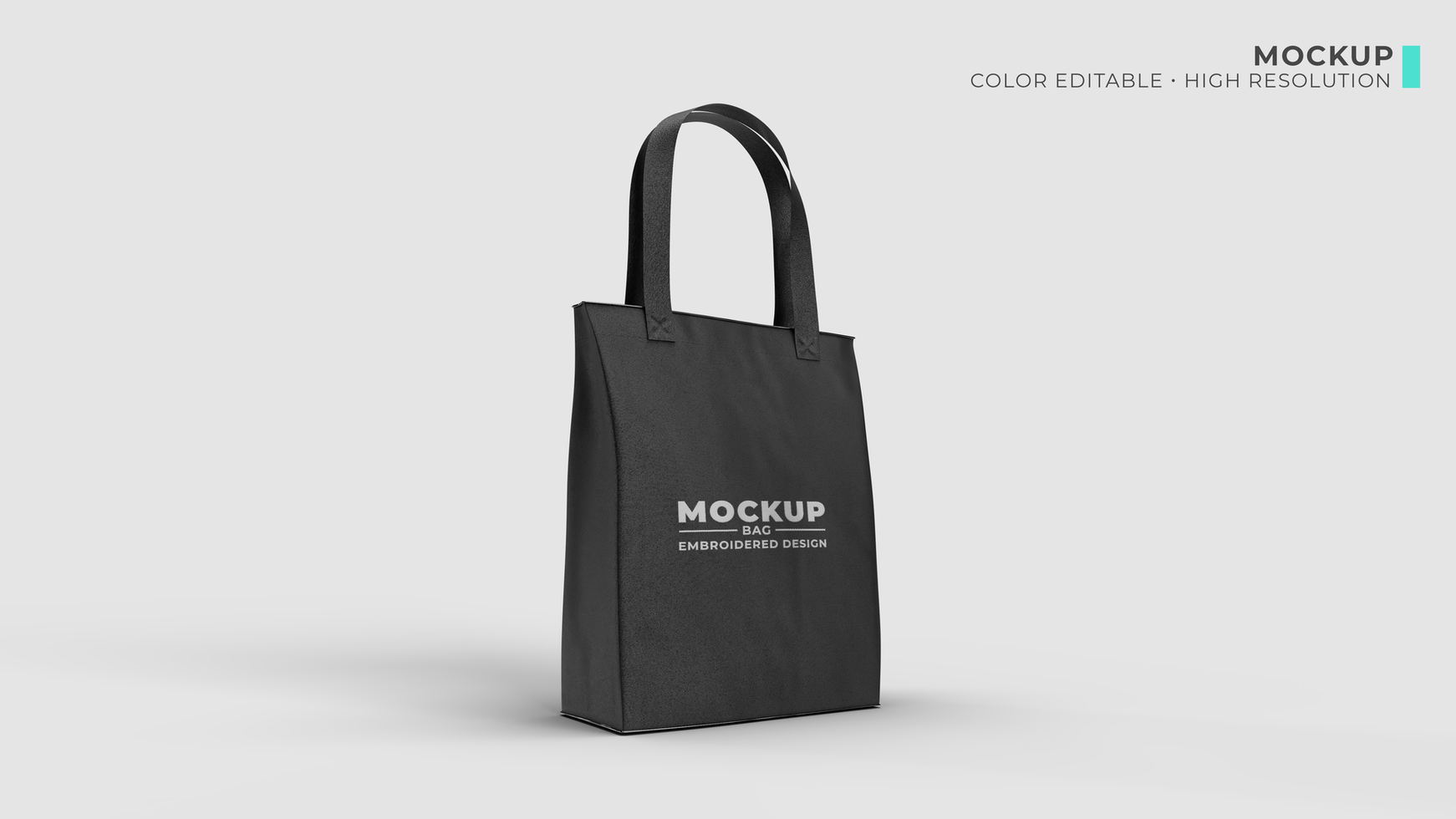 black bag mockup with handle and sewing pattern psd