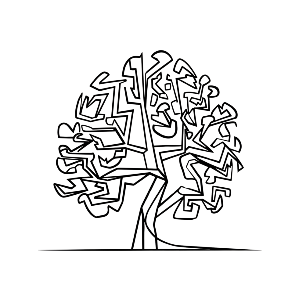 Tree icon flat over white background png