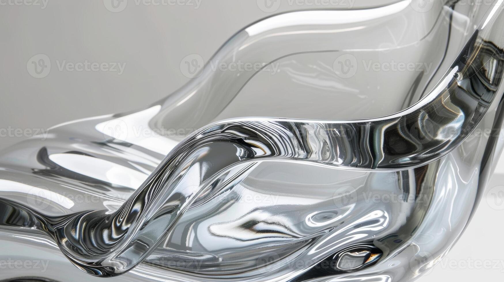 A plastic rocking chair with a transparent bubblelike design giving the illusion of floating in midair photo