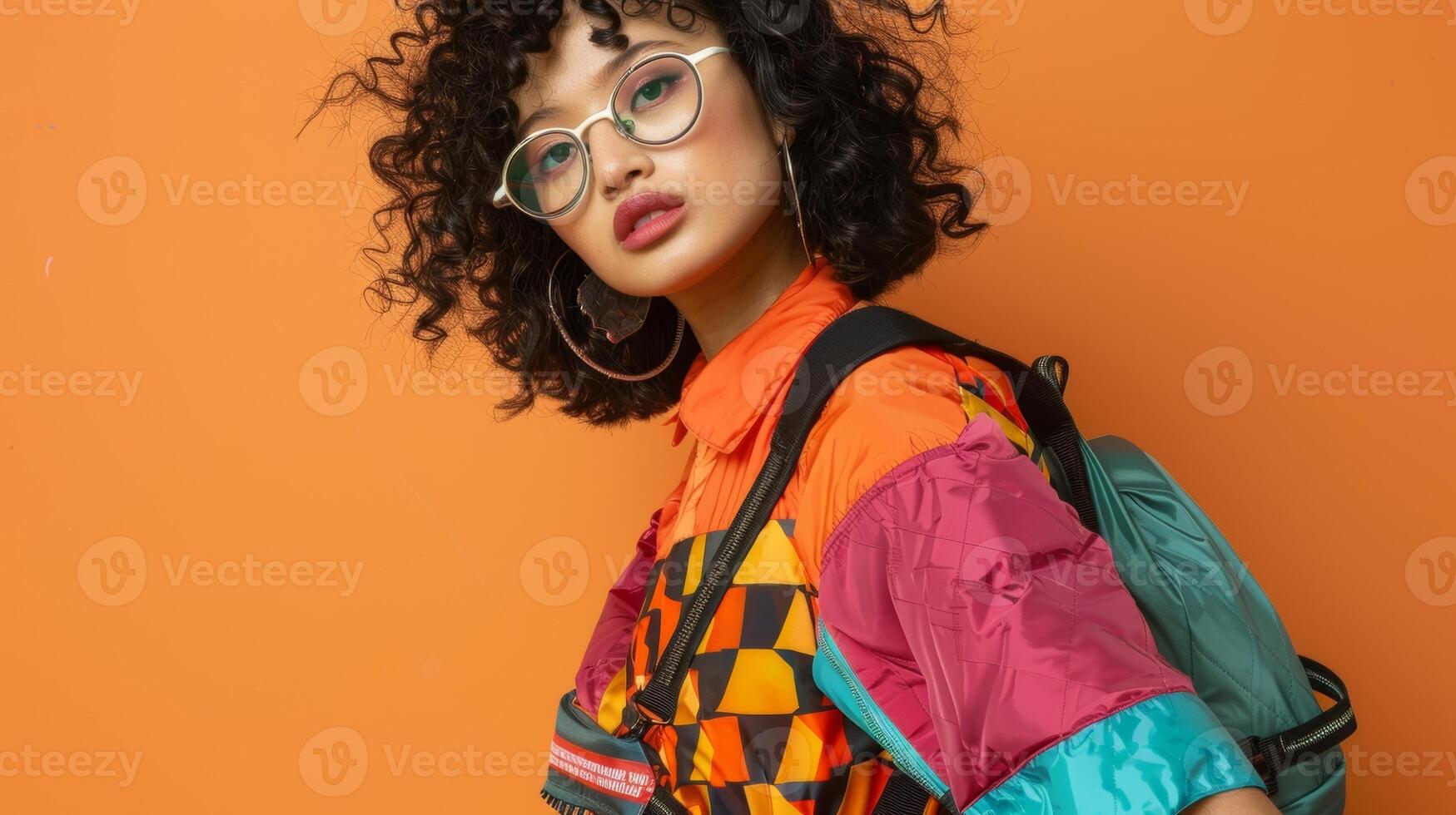 A modern take on the pack trend this inflatable waist bag features a unique shape and bold pattern perfect for a festival or day out in the city photo