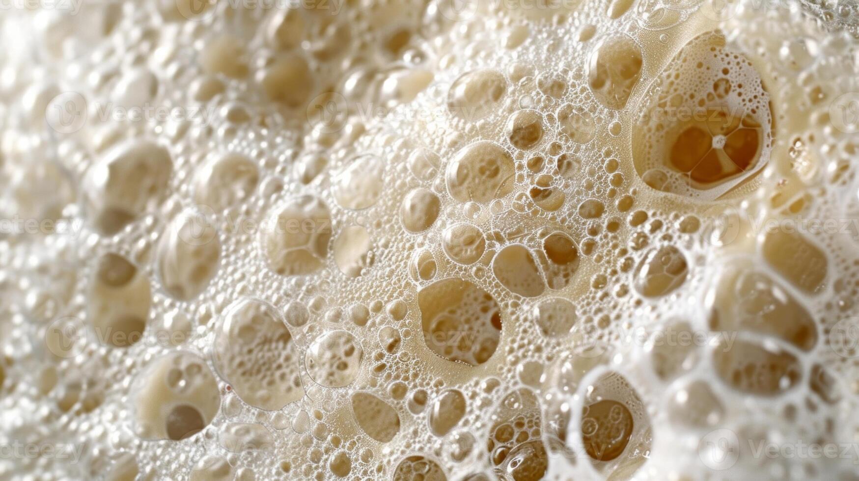 Macro shot of a textured surface with tightlypacked bubbles resembling a dense and bubbly foam photo