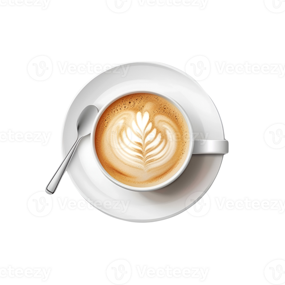 A Cup of Cappuccino Coffee Drink No Background Perfect for Print on Demand T Shirt Design Merchandise Image png