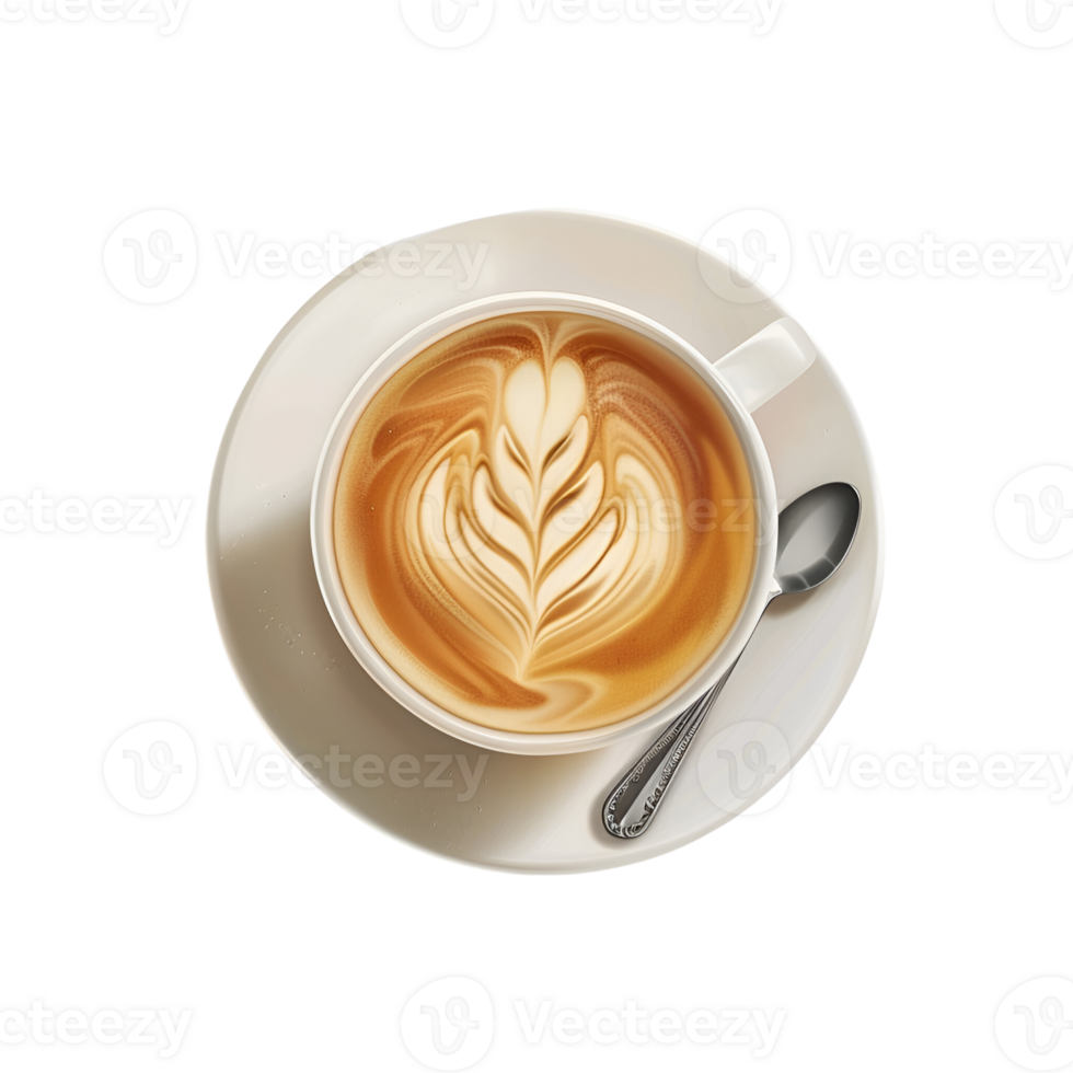 A Cup of Cappuccino Coffee Drink No Background Perfect for Print on Demand T Shirt Design Merchandise Image png