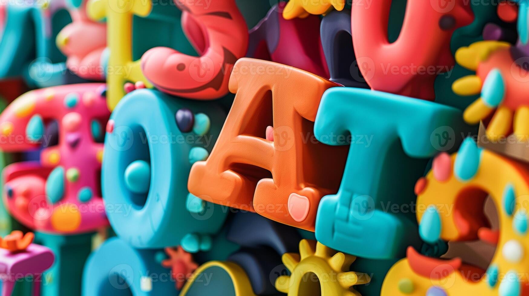 These alphabet characters appear larger than life as if they could pop off the page at any moment photo