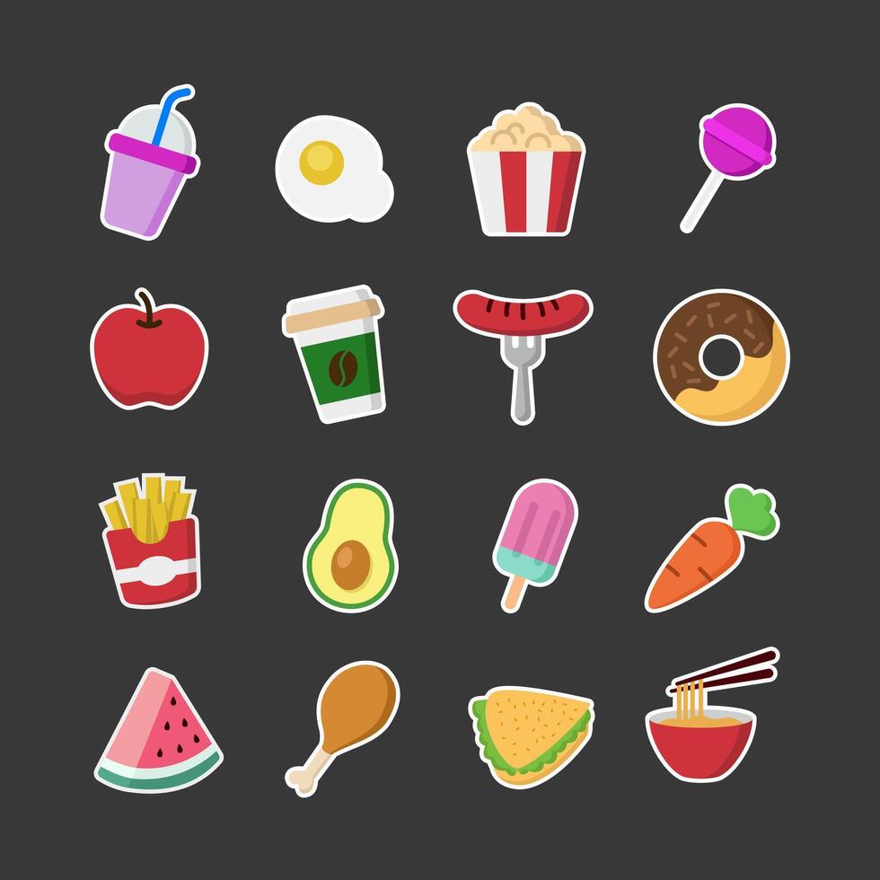 Food and drink sticker illustration. Suitable for meal menu. vector