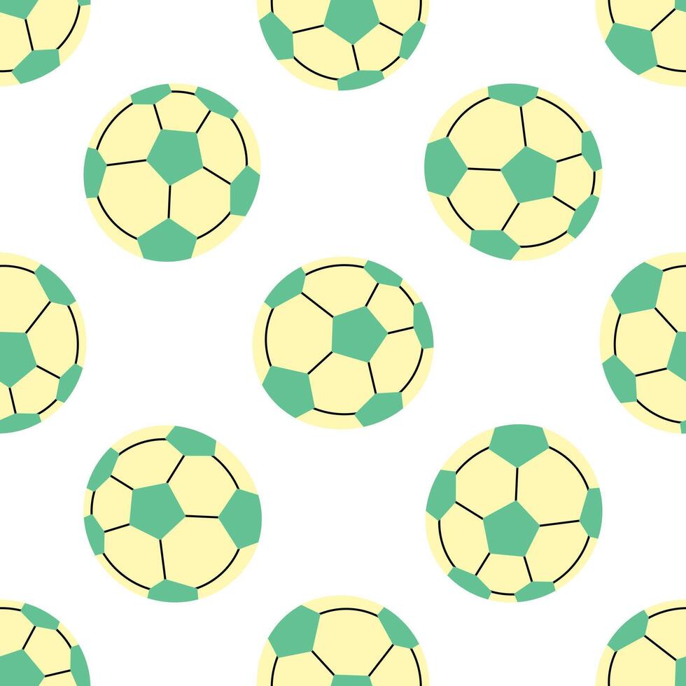 flat sport Illustration. soccer ball seamless pattern, football. Back to School. vector