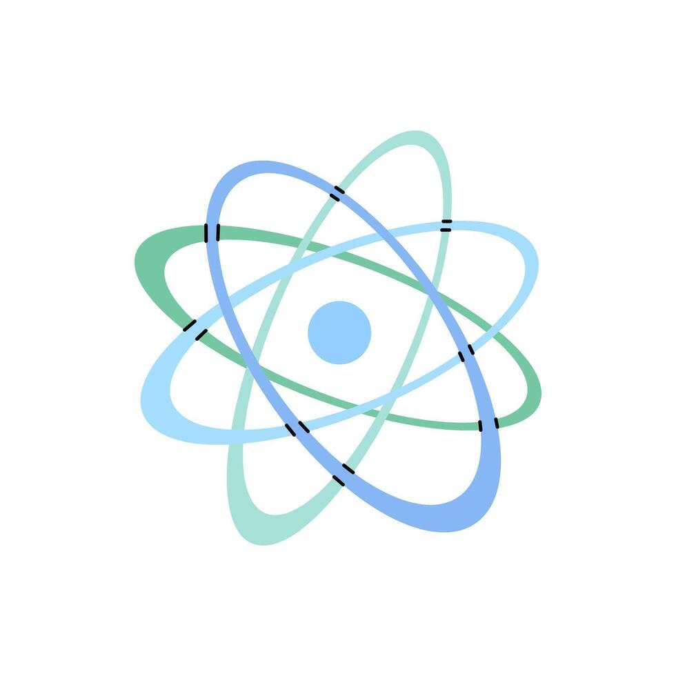 Flat style school Illustration. Atomic structure sketch. Back to School. vector