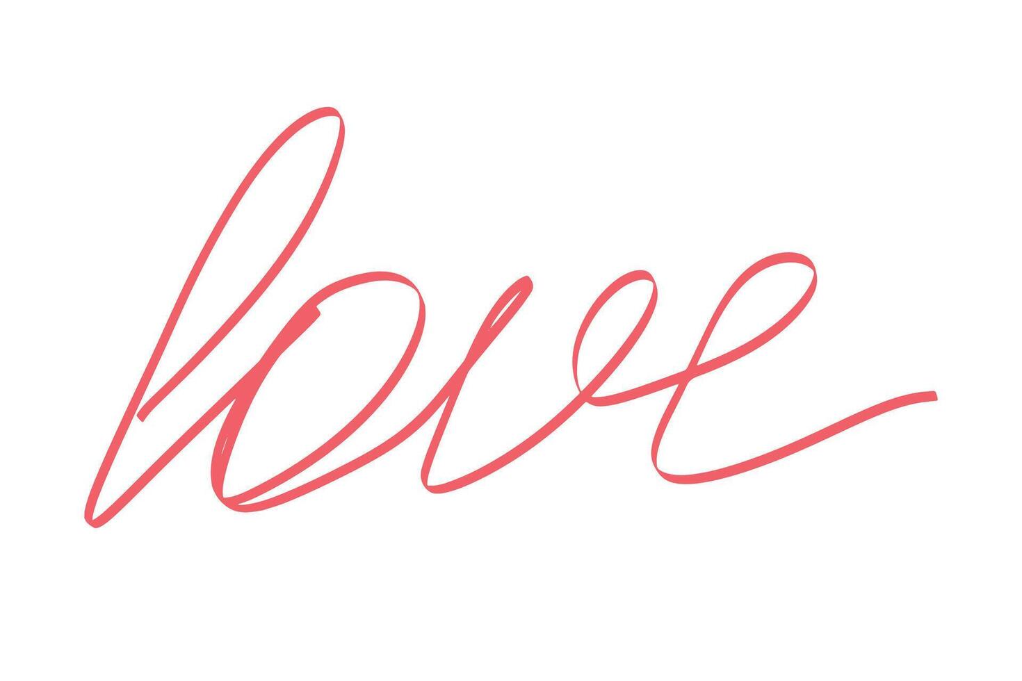 illustration Love written by hand in one line vector