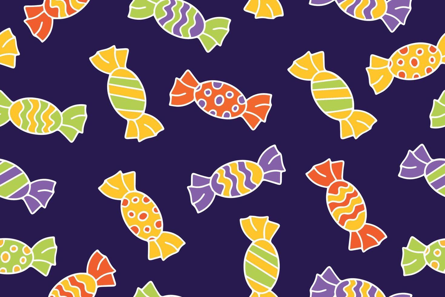 seamless pattern with sweets and candies in doodle style. illustration vector