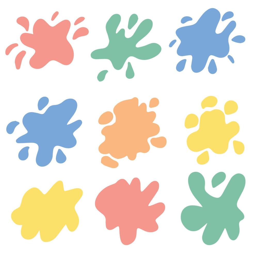 Set of colorful splashes. Bright colorful spots, set of design elements. paint splashes. vector