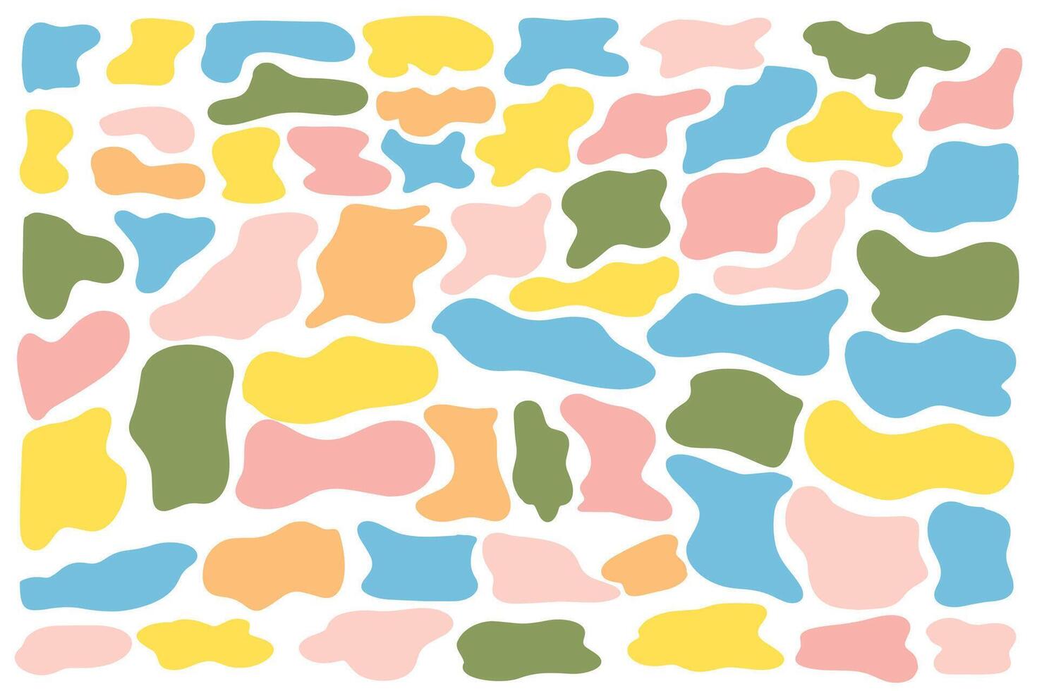 Set of colored spots of organic liquid. Abstract spots. Flat design vector