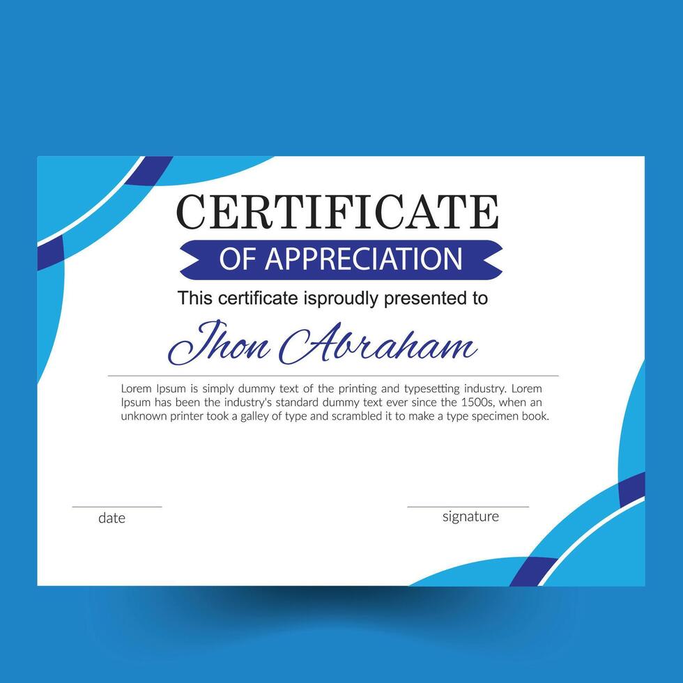 Professional corporate certificate template with award vector