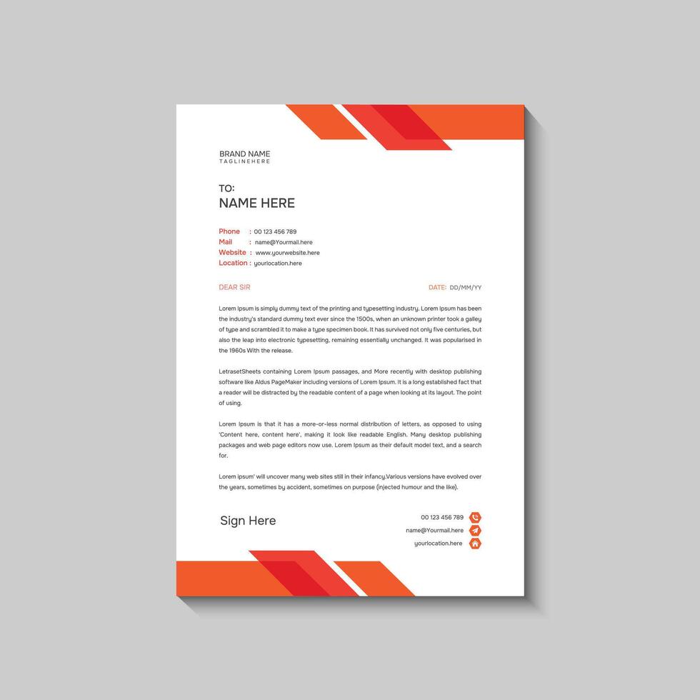 Modern letterhead design template vector