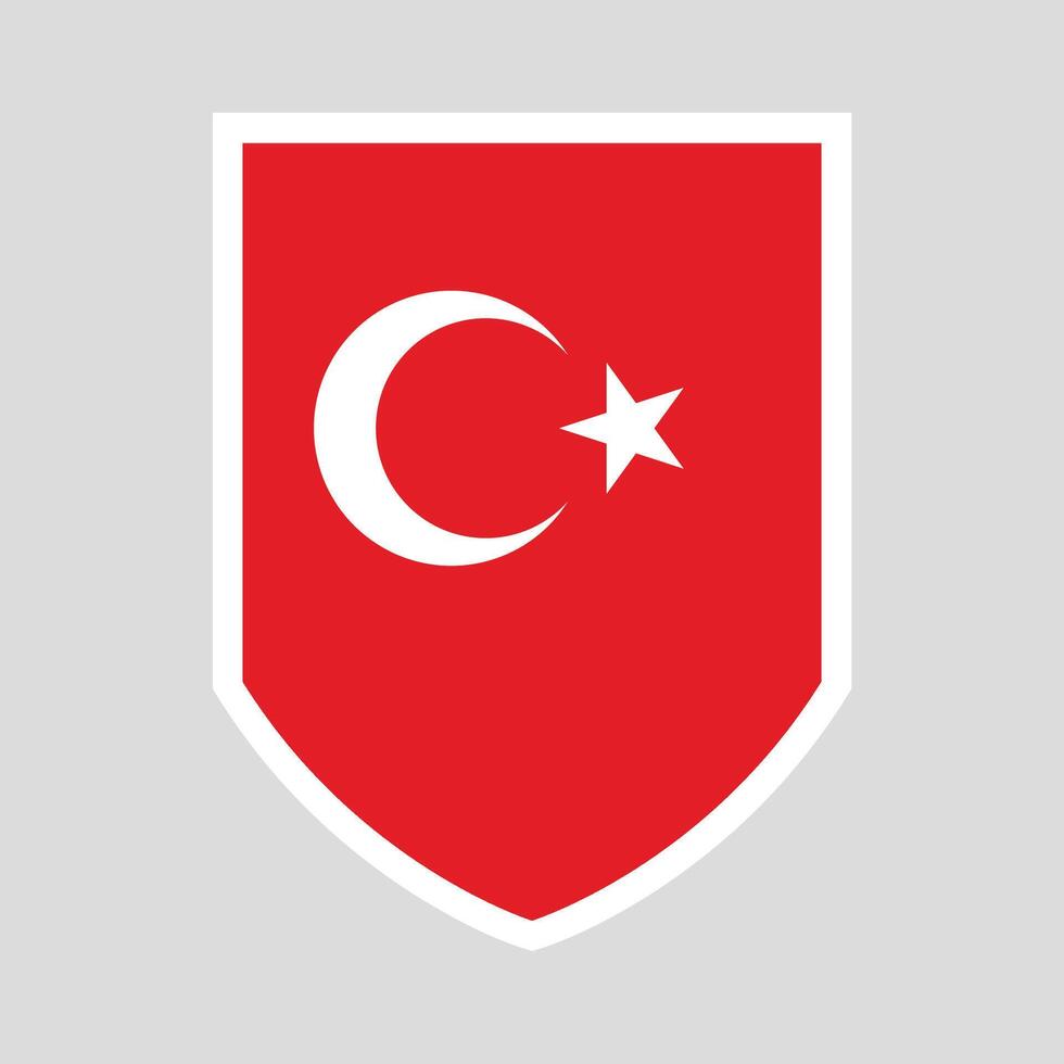 Turkey Flag Shield Shape Frame vector
