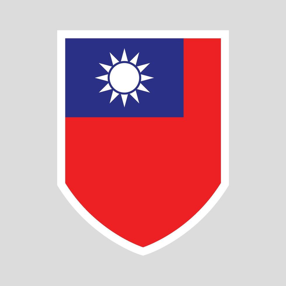 Taiwan Flag Shield Shape Frame vector