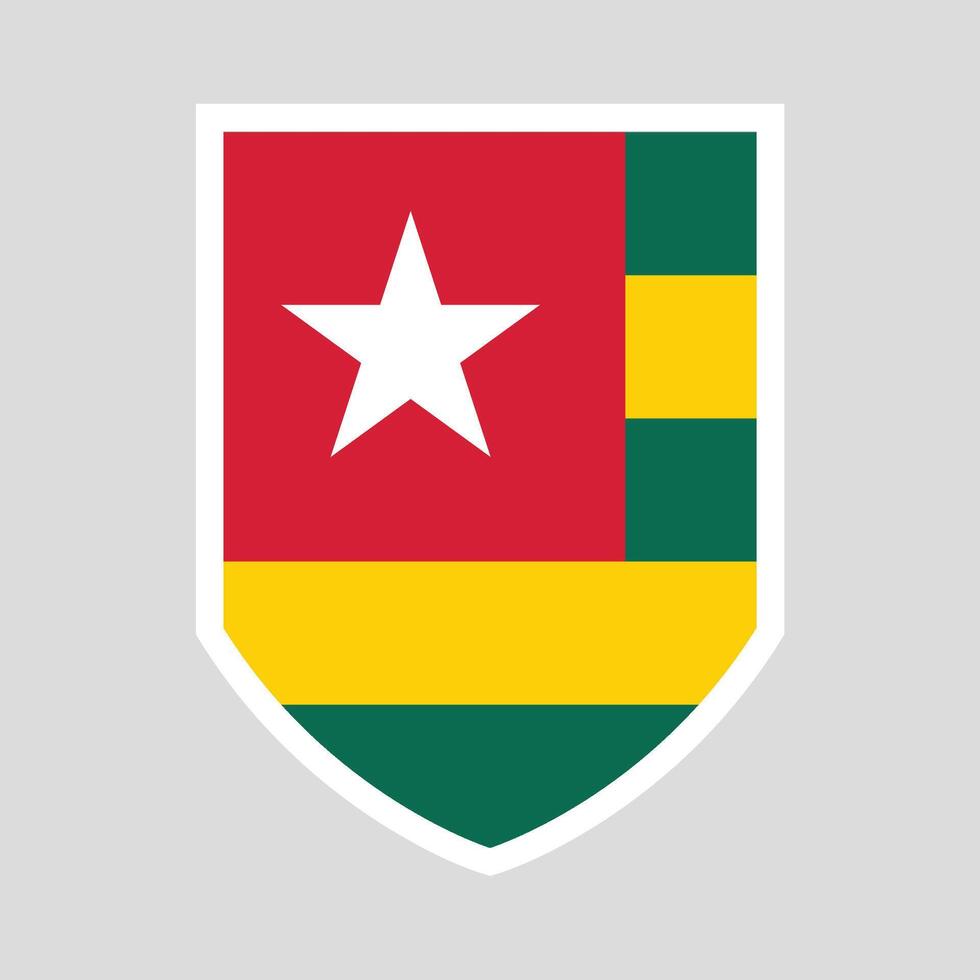 Togo Flag Shield Shape Frame vector