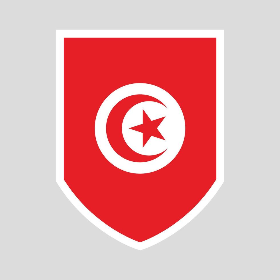 Tunisia Flag Shield Shape Frame vector