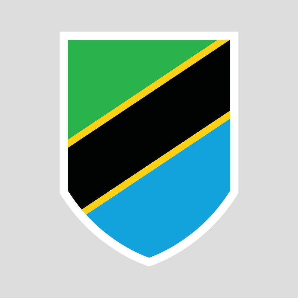 Tanzania Flag Shield Shape Frame vector