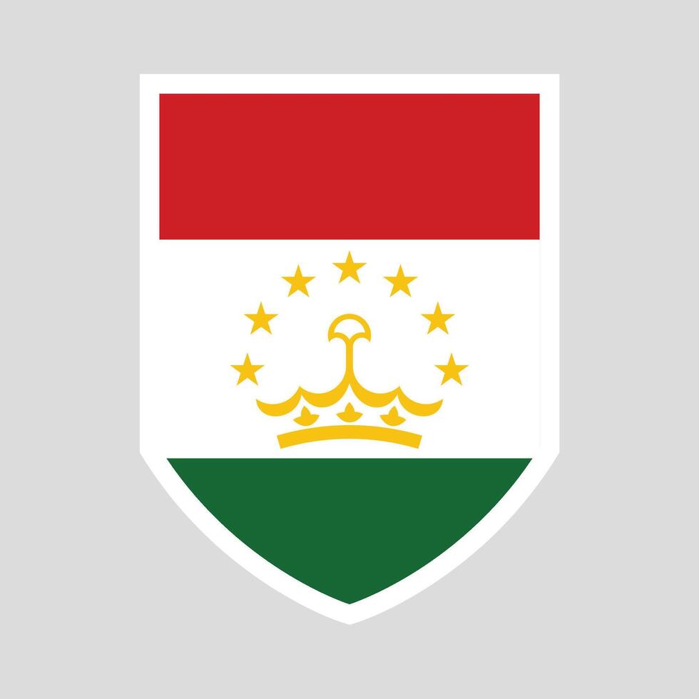 Tajikistan Flag Shield Shape Frame vector