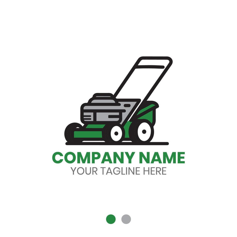Lawn mower logo design for lawn care or gardening service vector