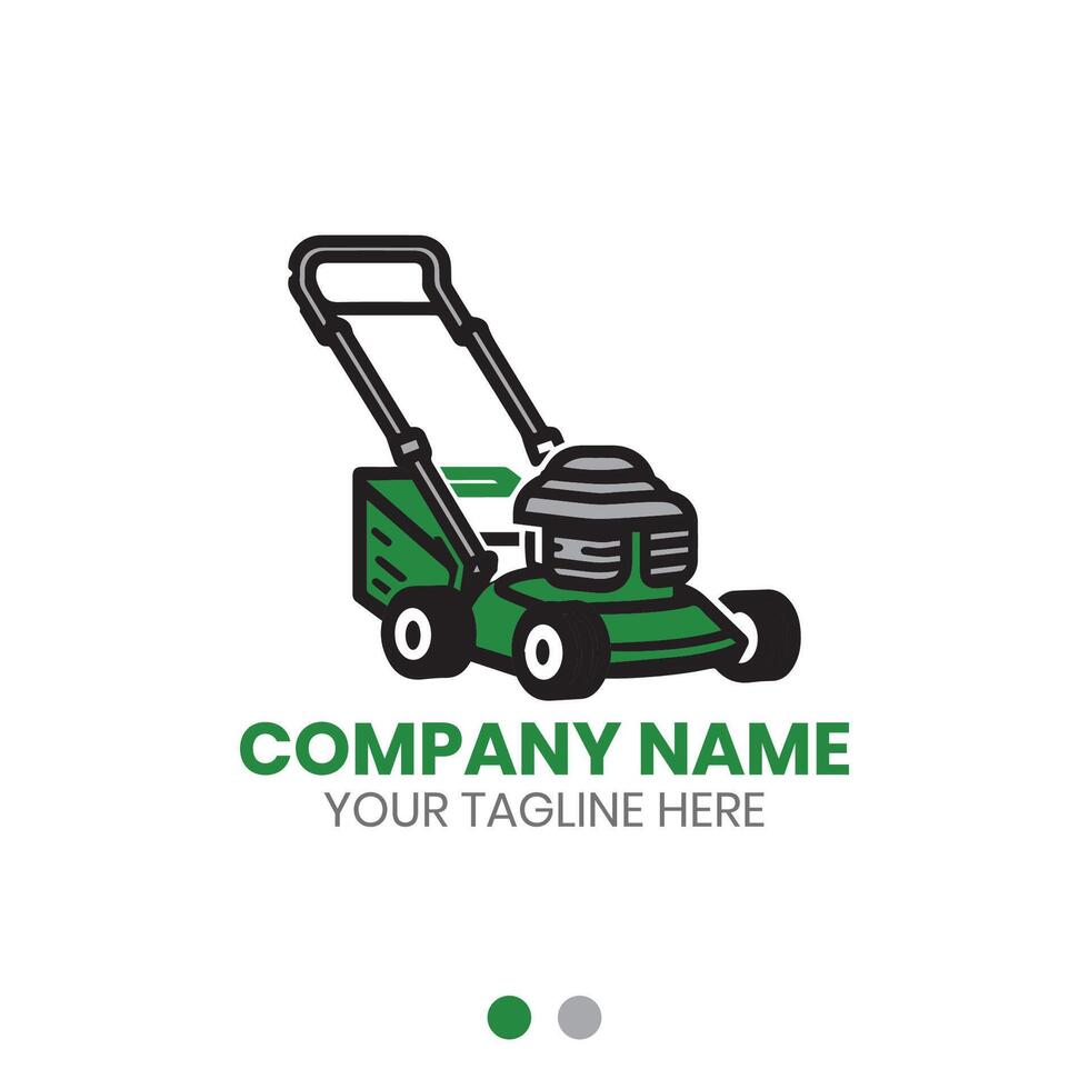 Lawn mower logo design for lawn care or gardening service vector
