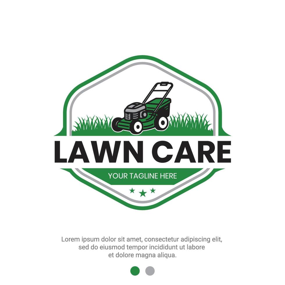 Lawn mower logo design for lawn care or gardening service vector