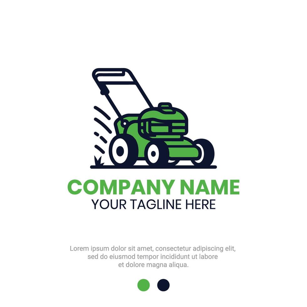 Lawn mower logo design for gardening service vector