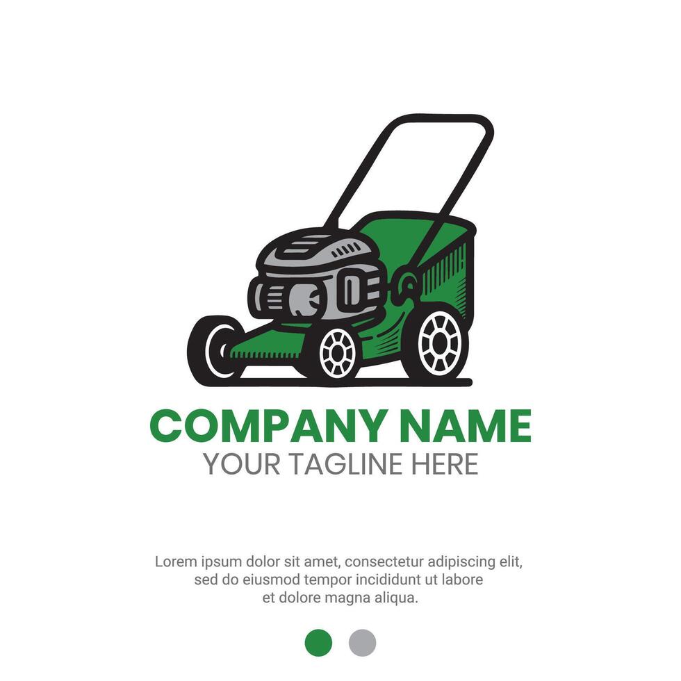Lawn mower logo design for lawn care or gardening service vector