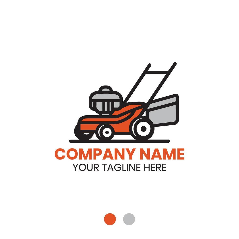 Lawn mower logo design for lawn care or gardening service vector