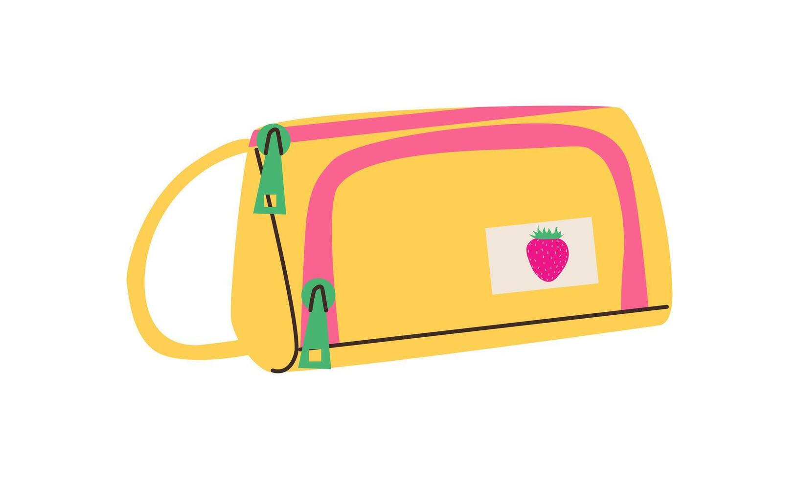 Cute pencil case . Collection of pencil cases. Cute design in bright colors. Flat cartoon doodle design style illustration. Back to school . vector