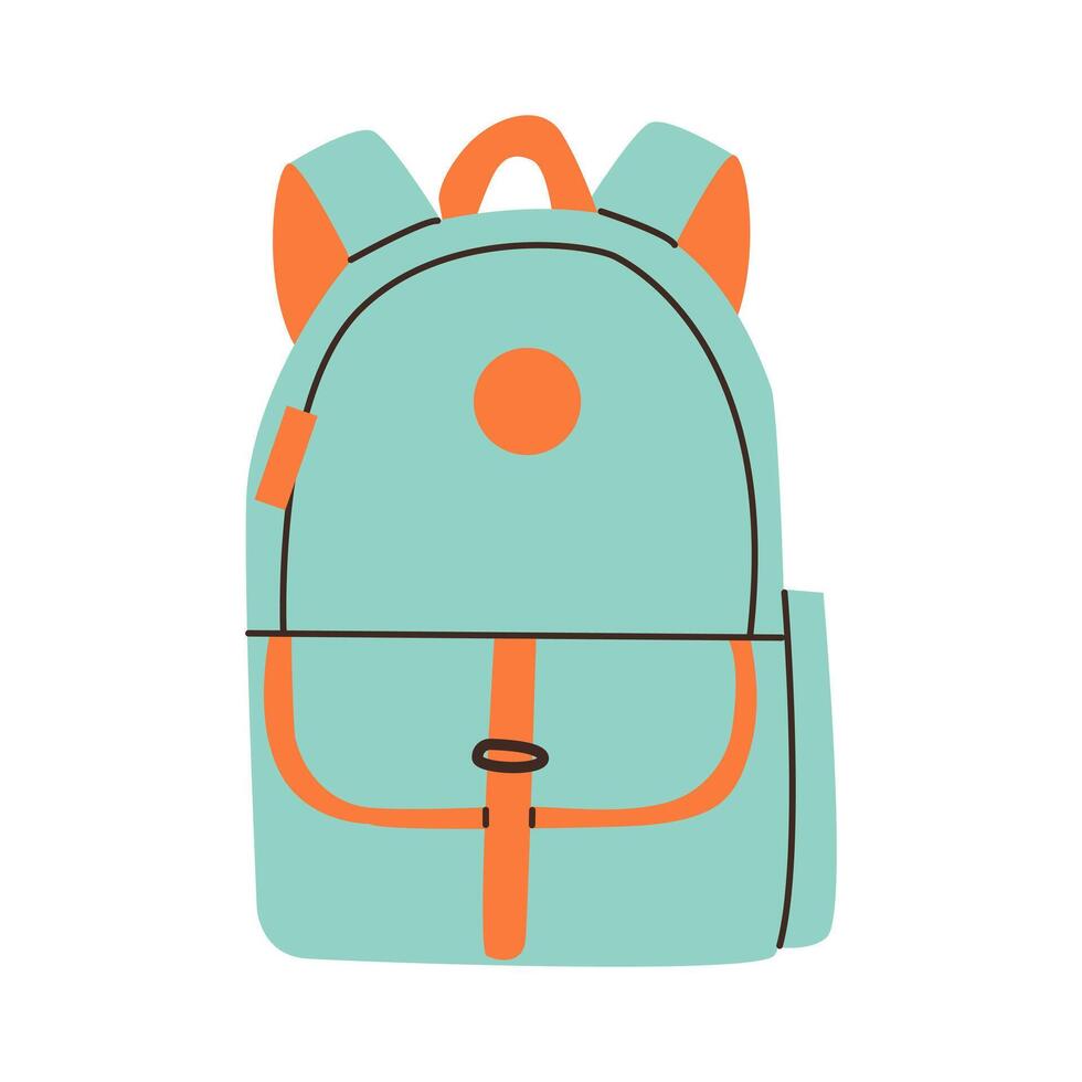 Set of school backpacks schoolbag . Children briefcases for carrying school supplies. illustration flat doodle cartoon illustration for girl and boy . vector
