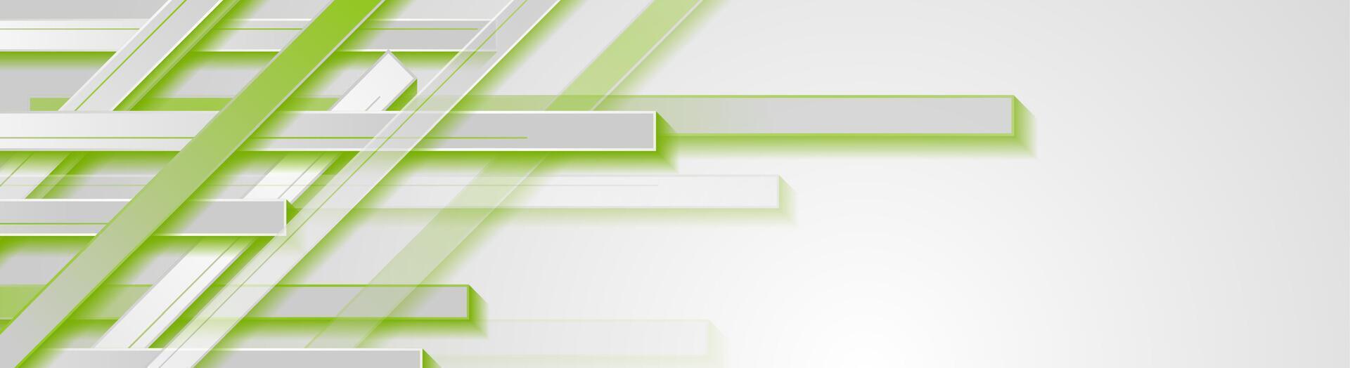 Green and grey minimal stripes abstract banner design vector