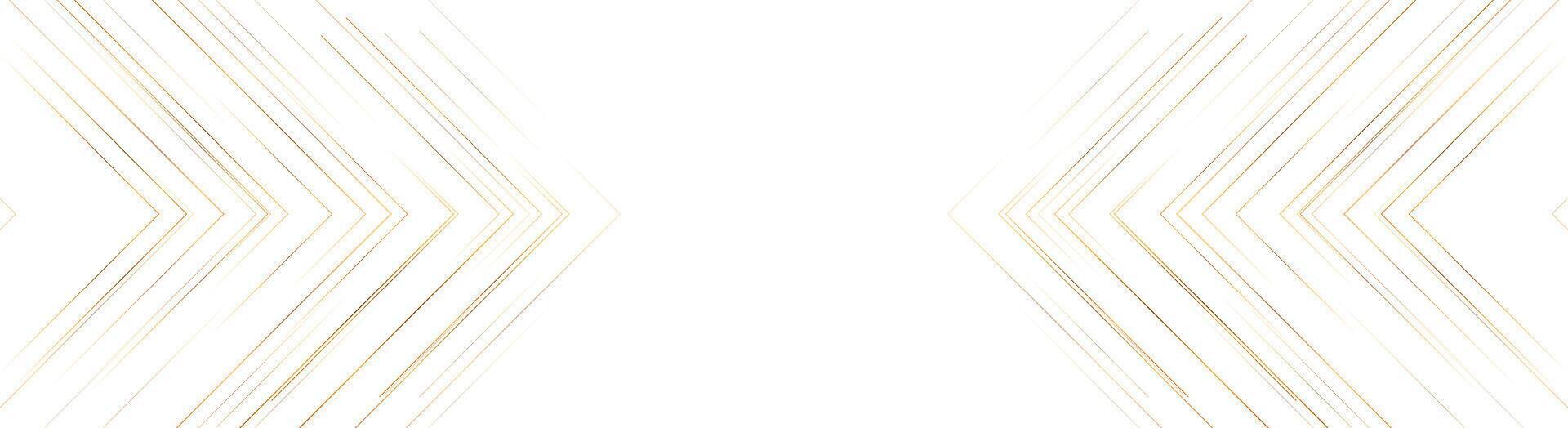 Golden linear arrows abstract geometric technology background vector