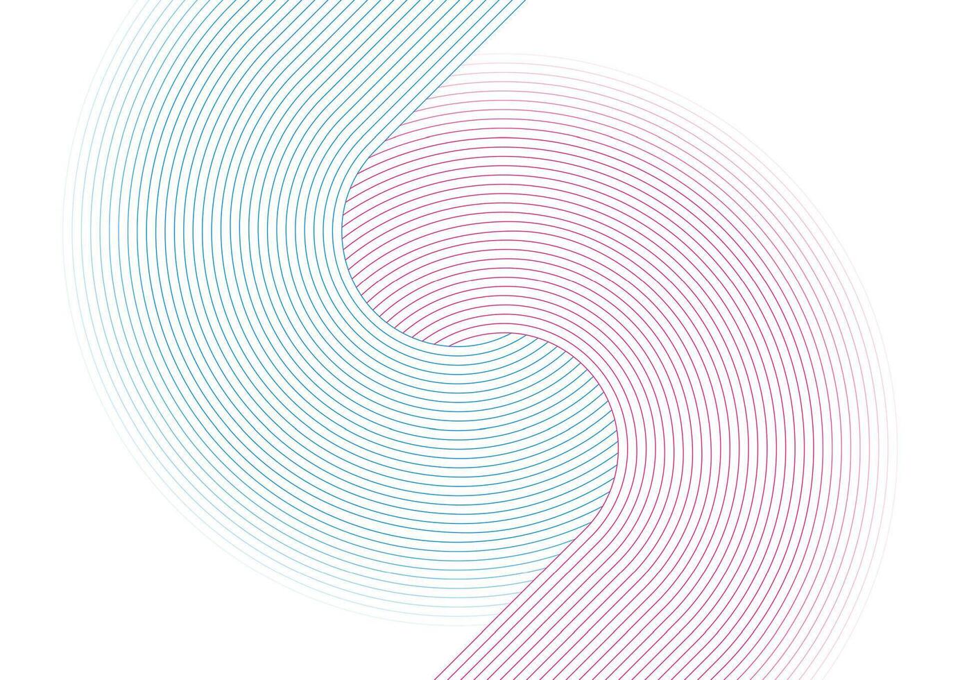 Blue and pink minimal circular lines abstract tech background vector