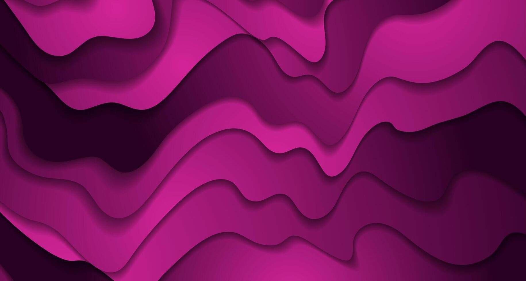 Bright purple paper waves abstract background vector