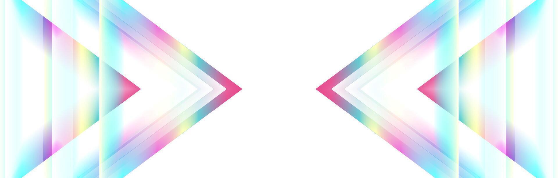 Holographic arrows geometric abstract tech background vector