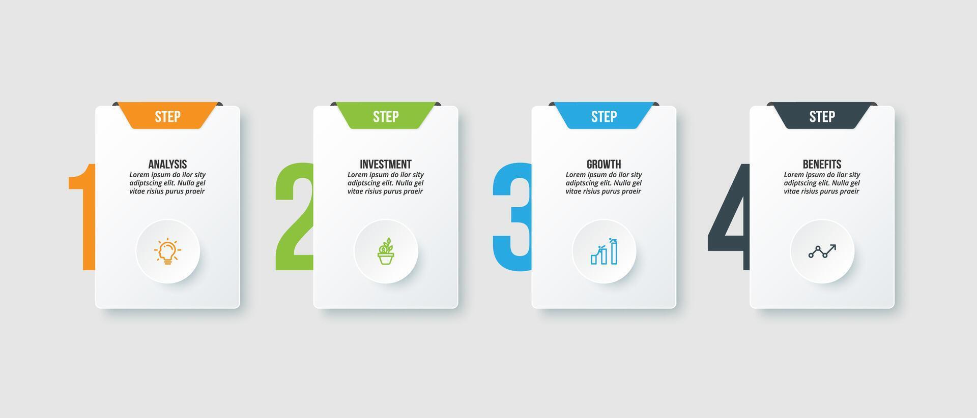 Infographic template business concept with step. vector