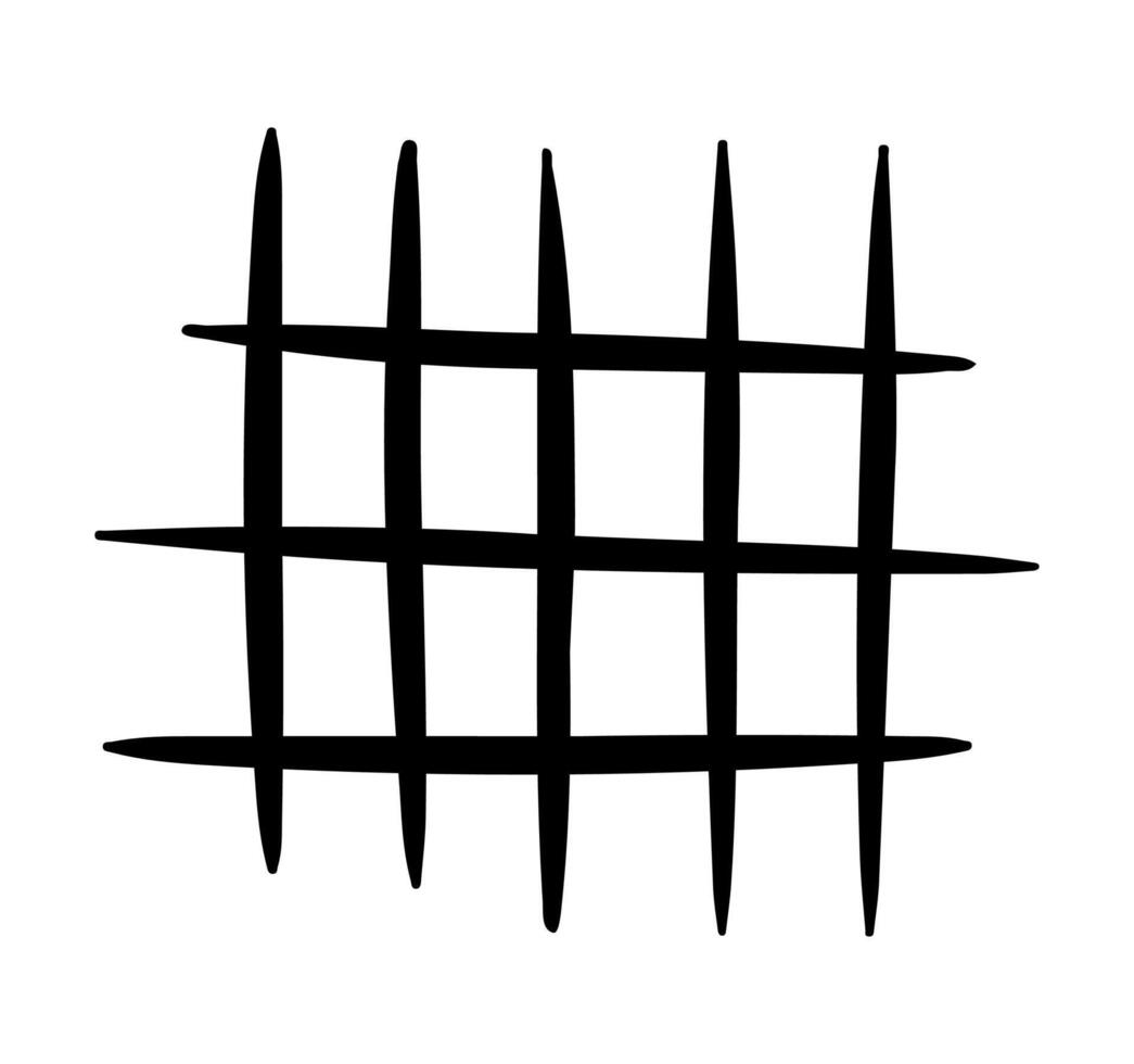 Hand drawn doodle grid. Pen or pencil drawing. Texture for design, media templates. Element for diary, bullet journal vector