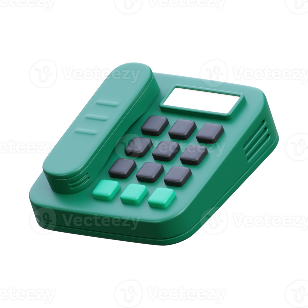 3d render of landline telephone icon illustration png