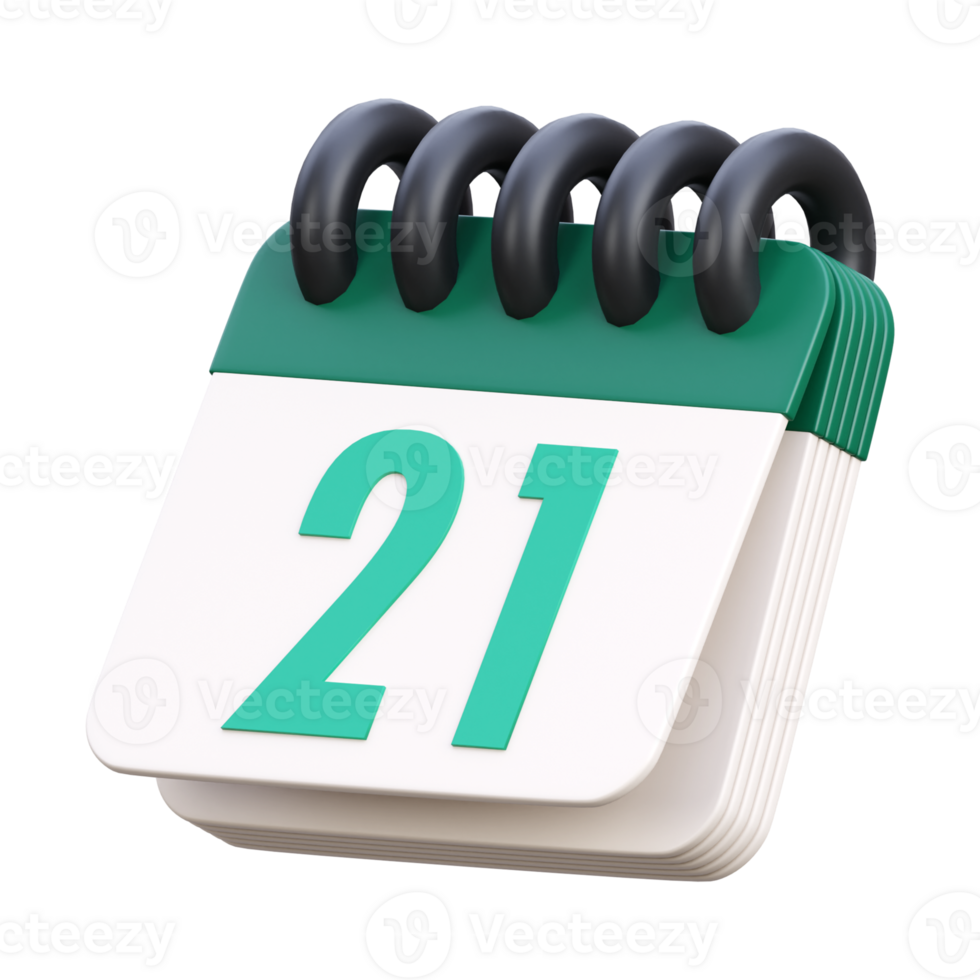 3d render of calendar icon illustration png